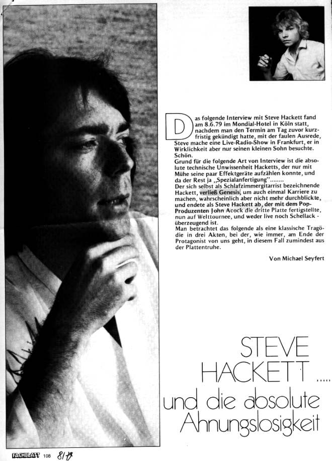 Fachblatt Musik Magazin, August 1979 - A VERY strange interview!